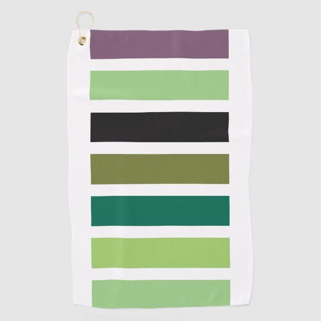 Serviette De Golf Teintes noires violettes vertes (Devant)