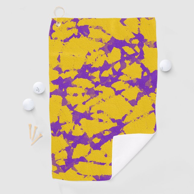 Serviette De Golf Teinture à tarte violette et jaune (En situation)