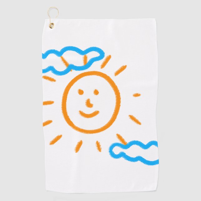 Serviette De Golf Télécharger des enfants Dessiner Transformer des e (Devant)
