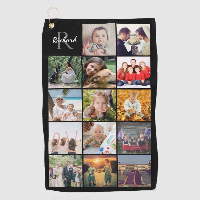 Serviette De Golf Téléchargez votre nom photo monogrammed (Devant)