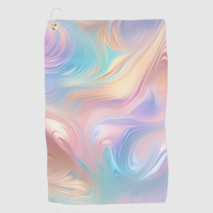 Serviette De Golf Tendance pastel rose bleu jaune abstrait vagues