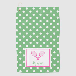 Serviette De Golf Tennis de Preppy rose et vert