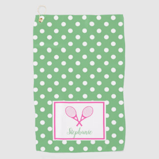 Serviette De Golf Tennis de Preppy rose et vert