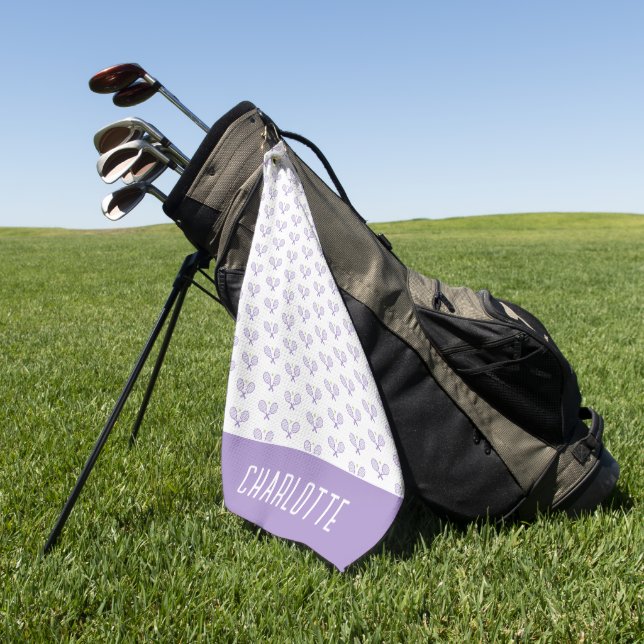 Serviette De Golf Tennis Personnalisé Motif Tennis Personnalisé (Vert)