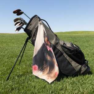 Serviette De Golf Terrier Australien avec des Roses - Saint-Valentin
