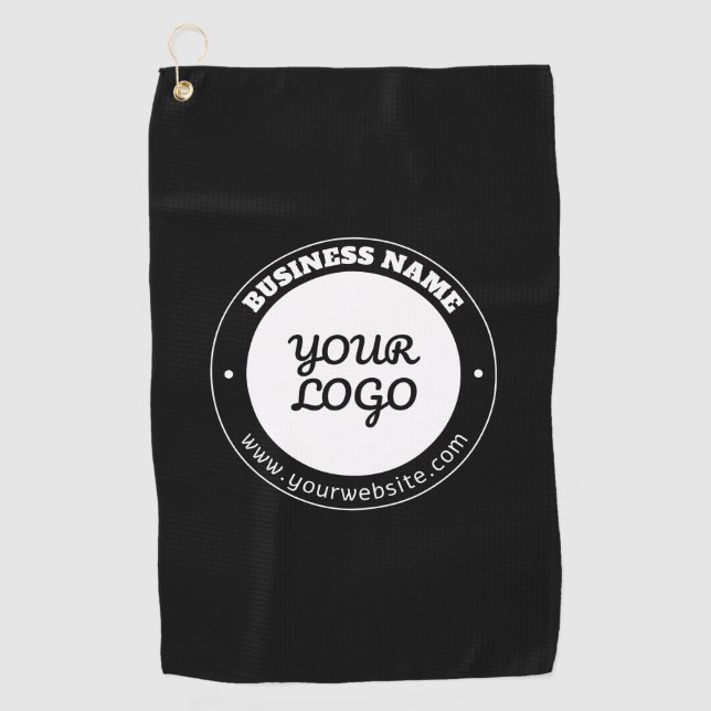 Serviette De Golf Texte circulaire modifiable et Modèle de logo télé (Devant)