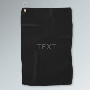 Serviette De Golf Texte éditable moderne Gris foncé et noir