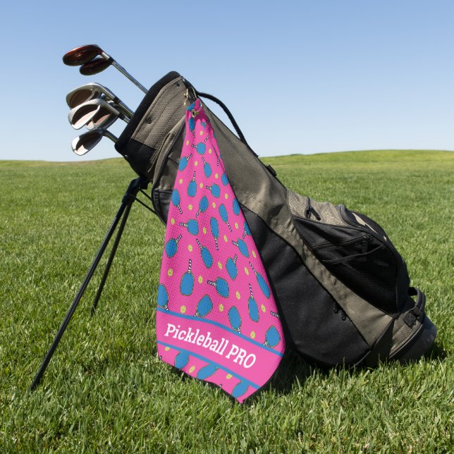Serviette De Golf Texte personnalisé Pickleball Playtime (Vert)