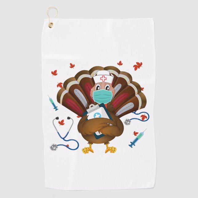 Serviette De Golf Thanksgiving Scrub Tops Femmes Turquie Nurda Holid (Devant)