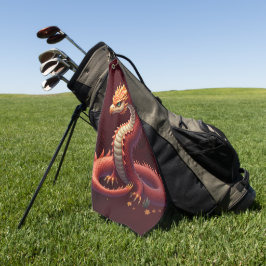 Serviette De Golf The golden serpent dragon.