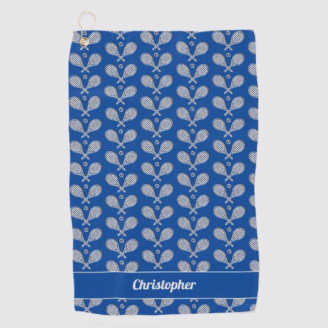 Serviette De Golf Thème de tennis Monogramme Nom Tennis Ball (Devant)