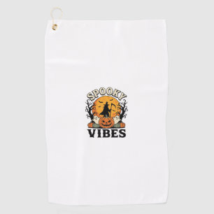 Serviette De Golf Thème fantôme d'Halloween Citrouille Sorcière Vint