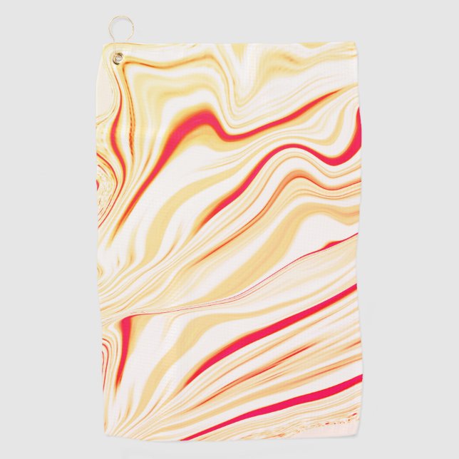 Serviette De Golf Tissu ondulé aux tons beige clair, courbe rose rou (Devant)