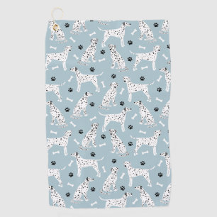 Serviette De Golf Torchon de golf des pattes et os dalmatiens