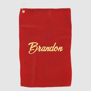 Serviette De Golf Torchon de golf en cuir rouge