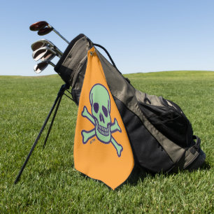 Serviette De Golf Torchon vert Crâne orange