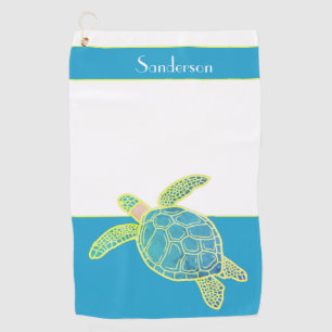 Serviette De Golf Tortue marine marine marine Turquoise bleue
