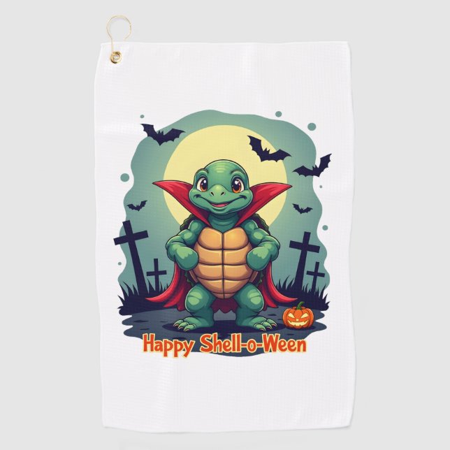 Serviette De Golf Tortue Shell-o-Ween (Devant)