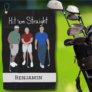 Serviette De Golf Touchez-les directement Noir Personnalisé