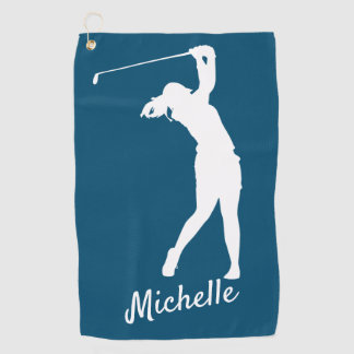 Serviette De Golf Tour de golf bleu "golfer Michelle"