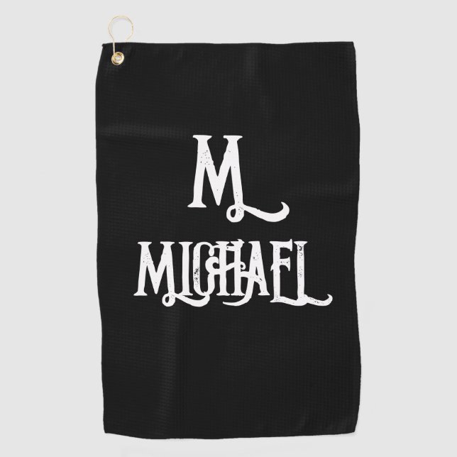 SERVIETTE DE GOLF TOUR DE GOLF MONOGRAM ÉLÉGANT (Devant)