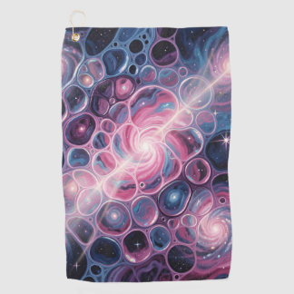 Serviette De Golf Tourbillons de galaxies cosmiques avec art abstrai