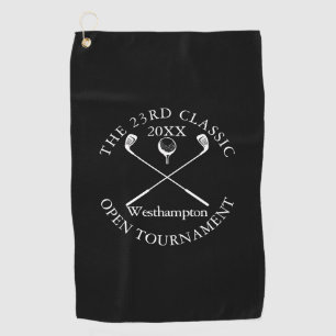 Serviette De Golf Tournoi de Golf Classique Noir et Blanc