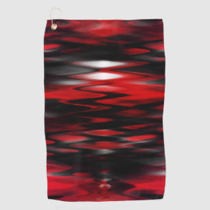 Serviette De Golf Trait rouge sous blanc formant zig-zag abstrait