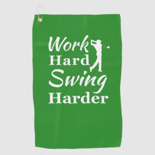 Serviette De Golf Travailler dur coudre Harder Funny Golf Thème