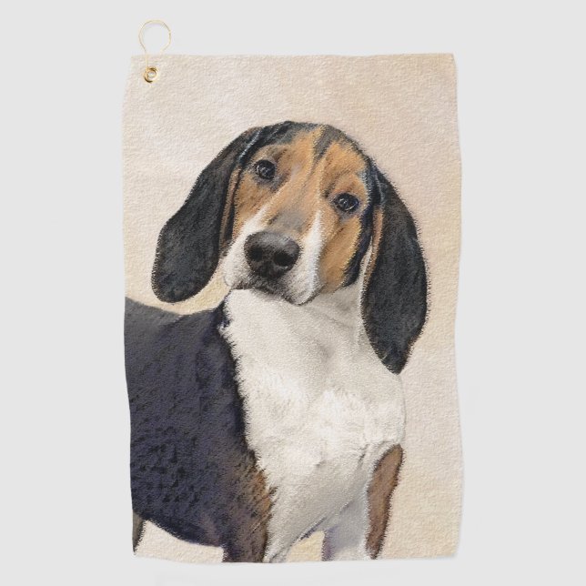 Serviette De Golf Treeing Walker Coonhound Peinture - Art original (Devant)