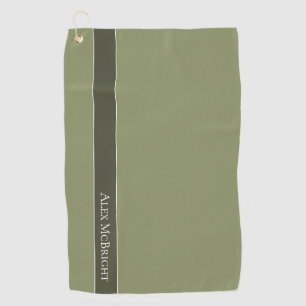 Serviette De Golf Trend Color Reed Green Modern Name Golf Towel