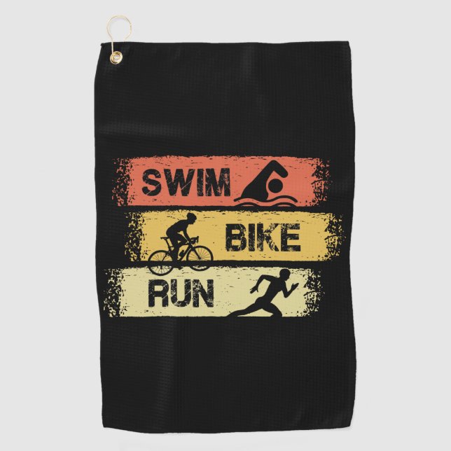 Serviette De Golf Triathlon - Course à vélo de natation (Devant)