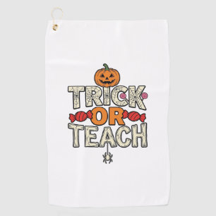 Serviette De Golf Trick Or Teach Halloween Professeur Vintage Vector