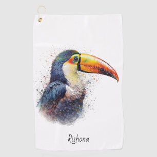 Serviette De Golf Tropical Splendor Toucan, personnalisé