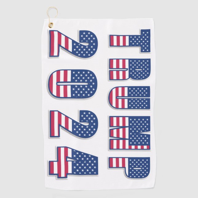 Serviette De Golf Trump 2024 Étoiles et rayures (Devant)