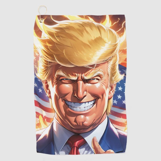 Serviette De Golf Trump MAGA 2024 Amérique d'abord (Devant)