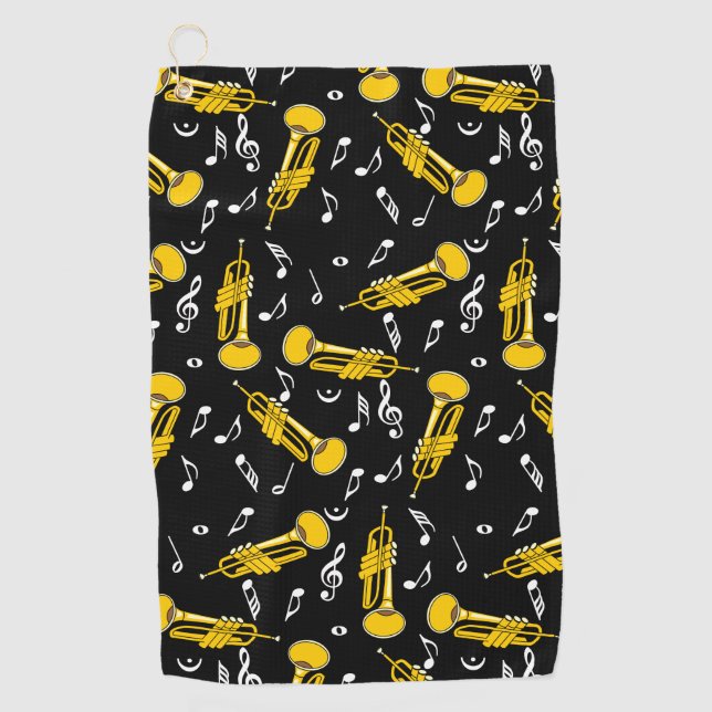 Serviette De Golf Trumpet Music Notes Motif (Devant)