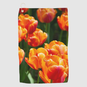 Serviette De Golf Tulipes orange vif dans le parc