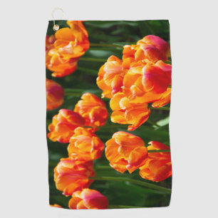Serviette De Golf Tulipes orange vif dans le parc