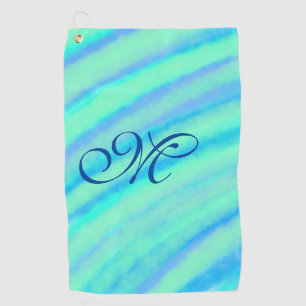 Serviette De Golf Turquoise bleu vert filigranes ajouter votre monog