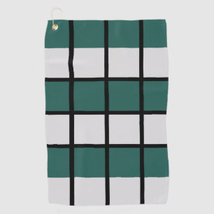 Serviette De Golf Turquoise gris noir À damiers Motif