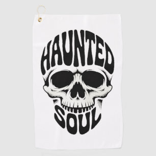 Serviette De Golf Typographie Crâne Âme Hantée