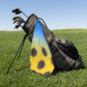 Serviette De Golf Ukraine jaune bleu géométrie maillage motif Fleurs