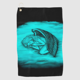 Serviette De Golf Un Ange endormi sur les nuages des cieux