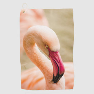 Serviette De Golf Un Beau Flamant rose Rose
