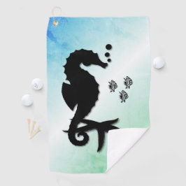 Serviette De Golf Un cheval de mer dans le vert