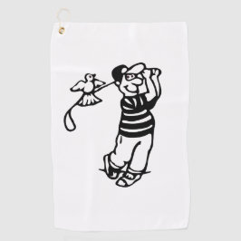Serviette De Golf Un golfeur en b-w