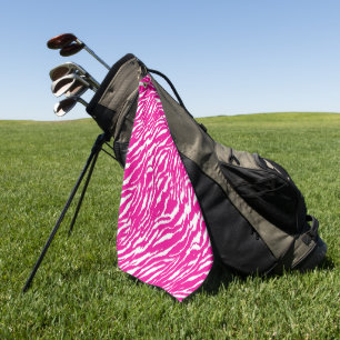 Serviette De Golf Un motif floral complexe en rose et blanc, art