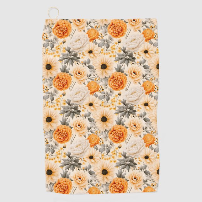 Serviette De Golf Une série florale d'automne 1 (Devant)