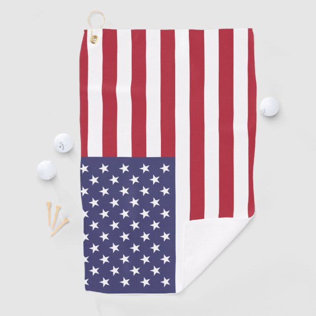 Serviette De Golf USA flag, flag of USA, American flag (En situation)